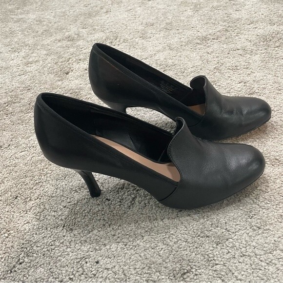 Franco Sarto Riva Black Leather Pump Heels Size 10 - Picture 9 of 11